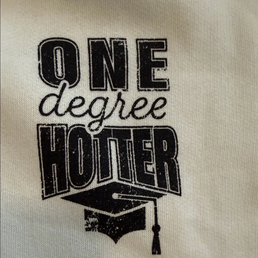 Wild Fable Cream Hoodie with Black Graphic - Picture 4 of 5